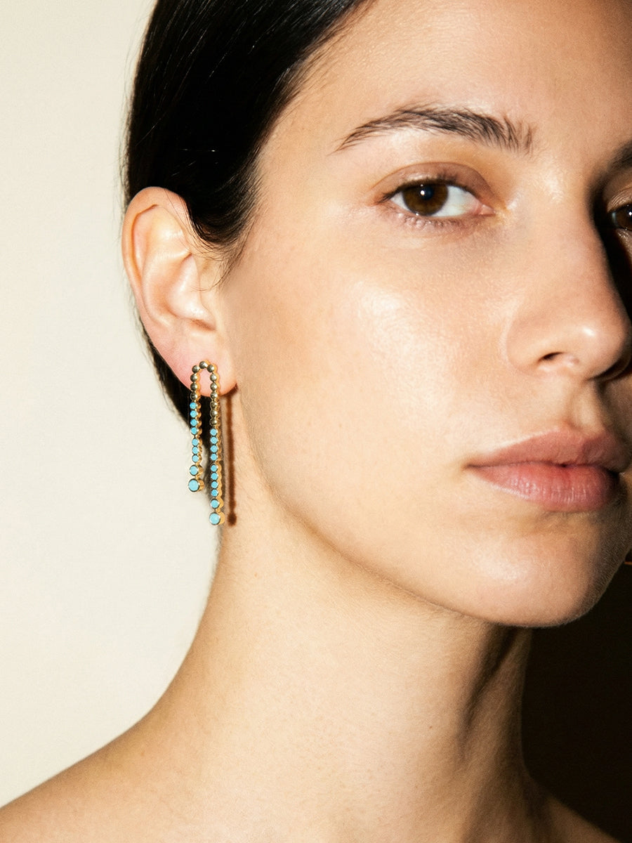 Earrings w/stones blue