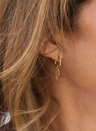 Earrings gold wings
