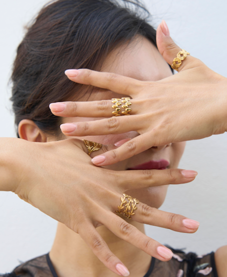 Gold drops ring