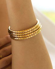 Bracelet mono gold w/square details GILTY