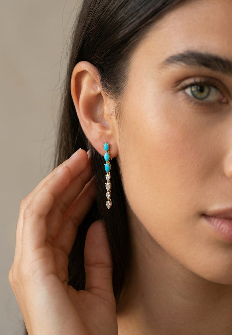 Earrings w/stones blue