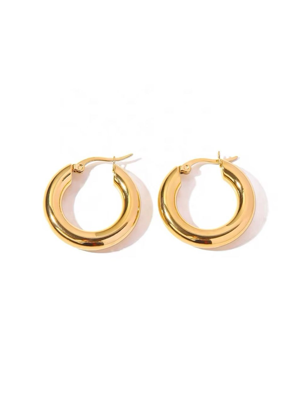 Earrings gold round
