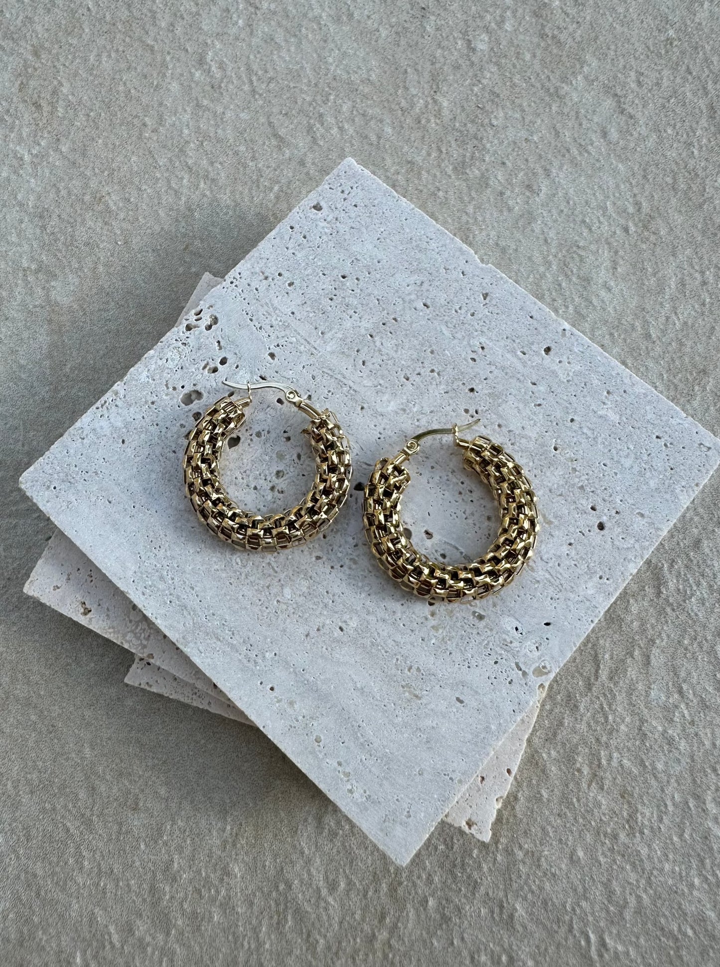 Earrings gold round bold GILTY