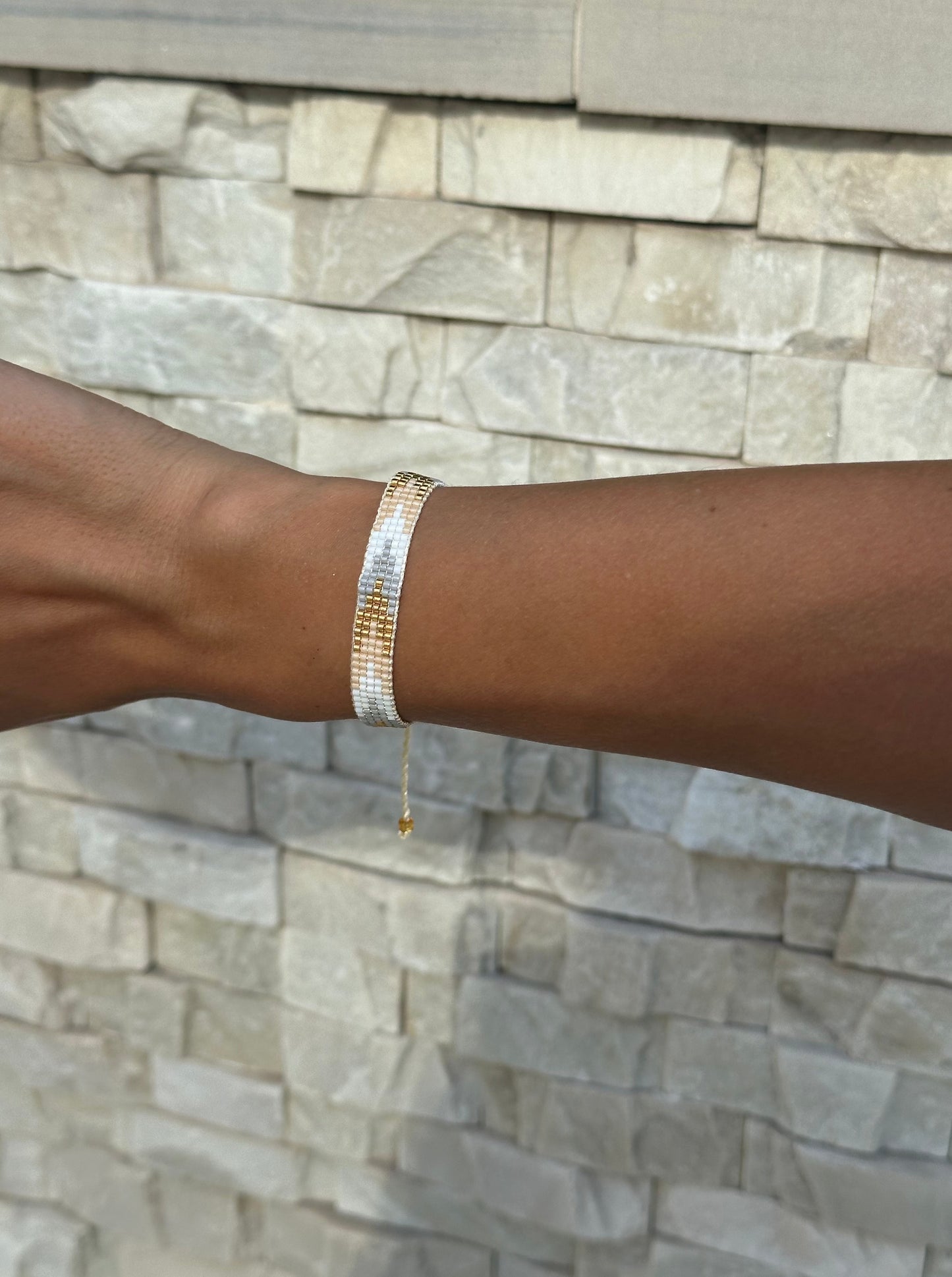 Braided bracelet small 'Beige'