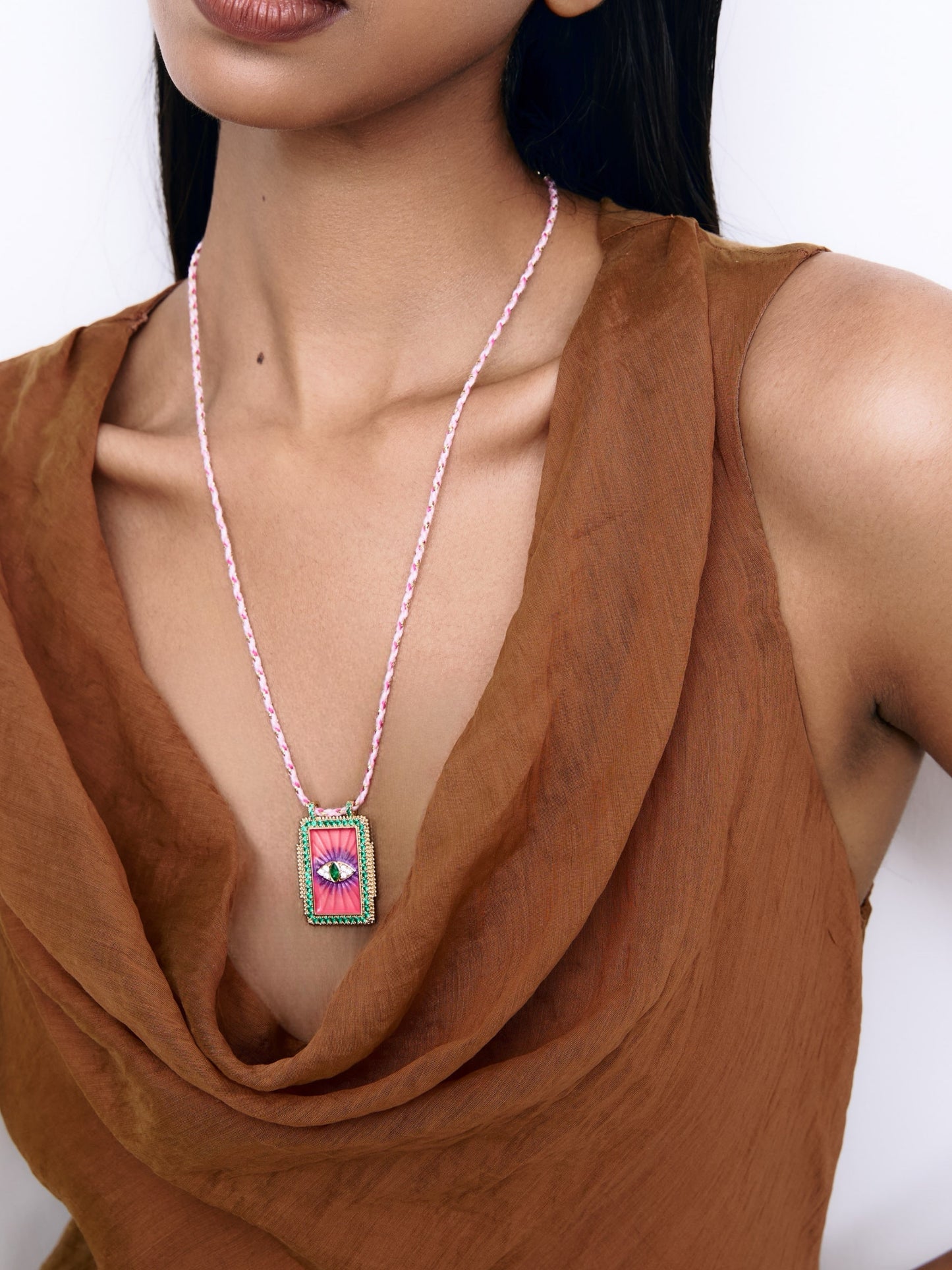 Necklace w/taro signs Eye pink