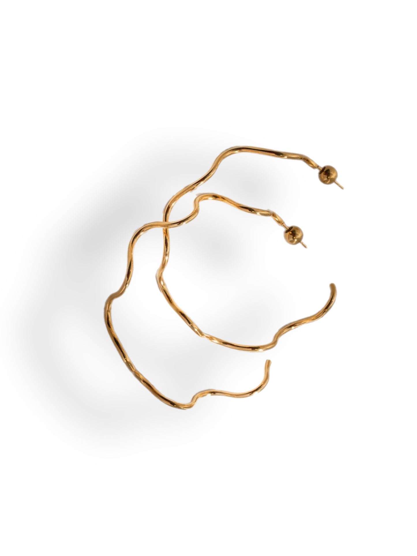 Earrings gold hoops waves GILTY