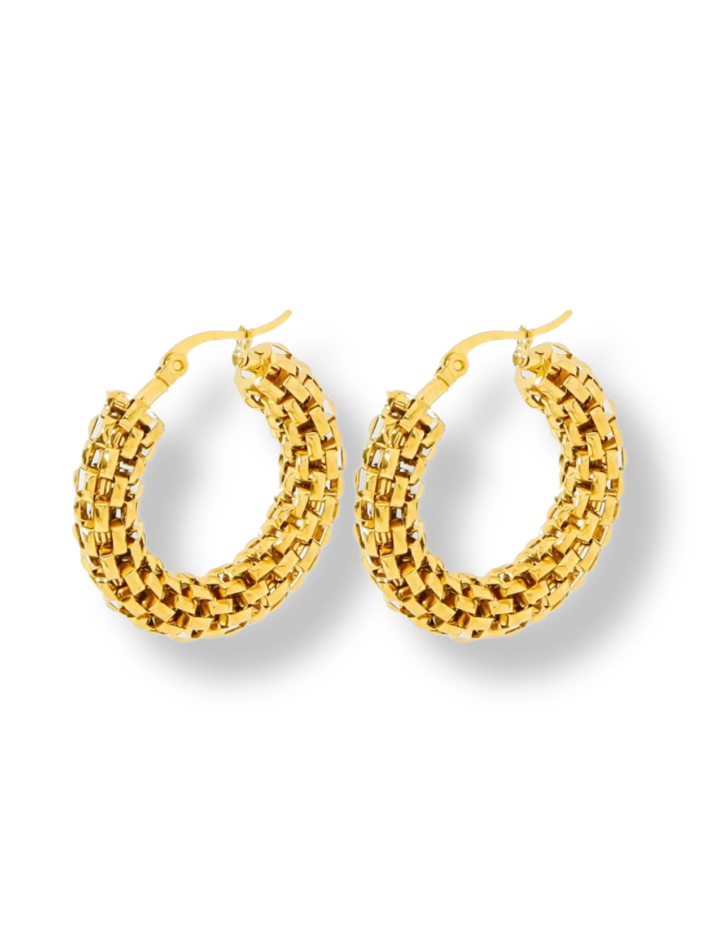 Earrings gold round bold GILTY