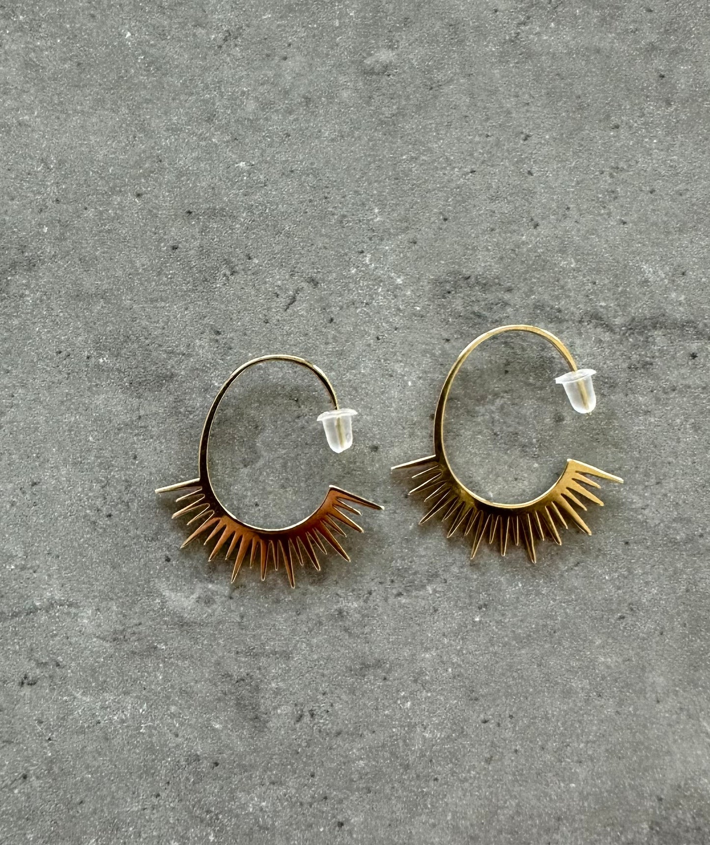 Earrings ring sun shape GILTY