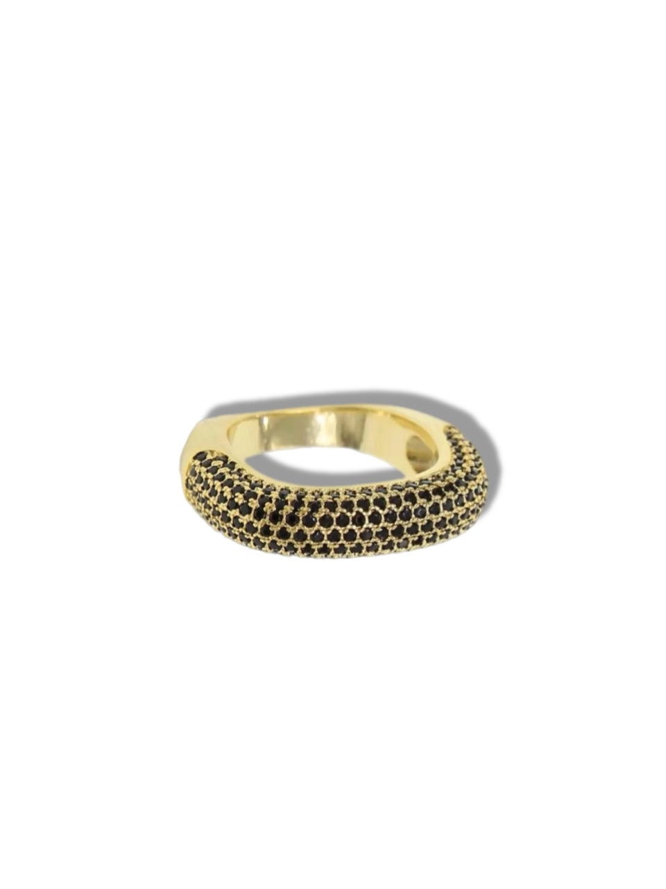 Square ring w/black stones