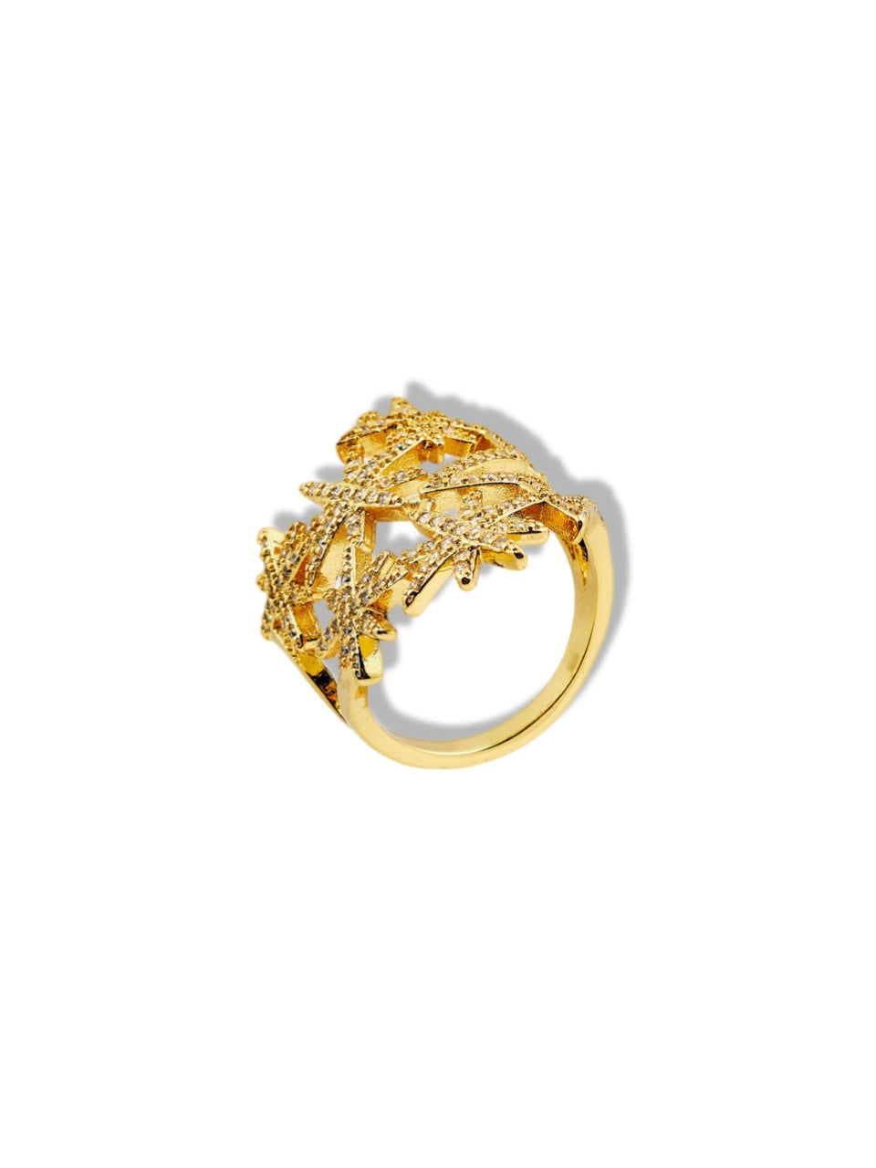 Stars golden ring w/stones