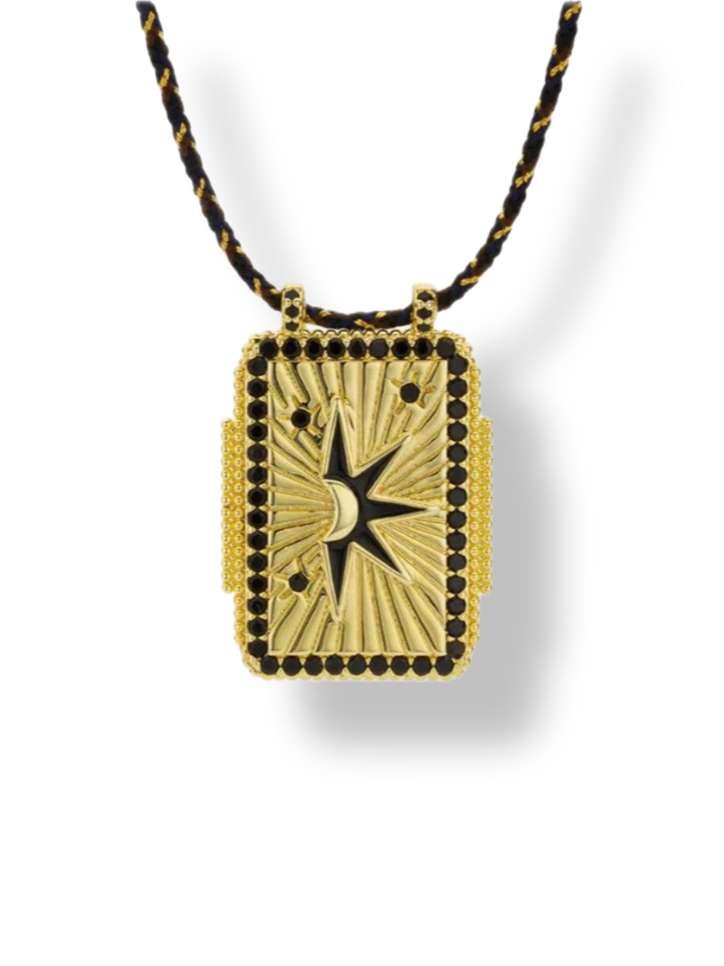 Necklace w/taro signs Stars black