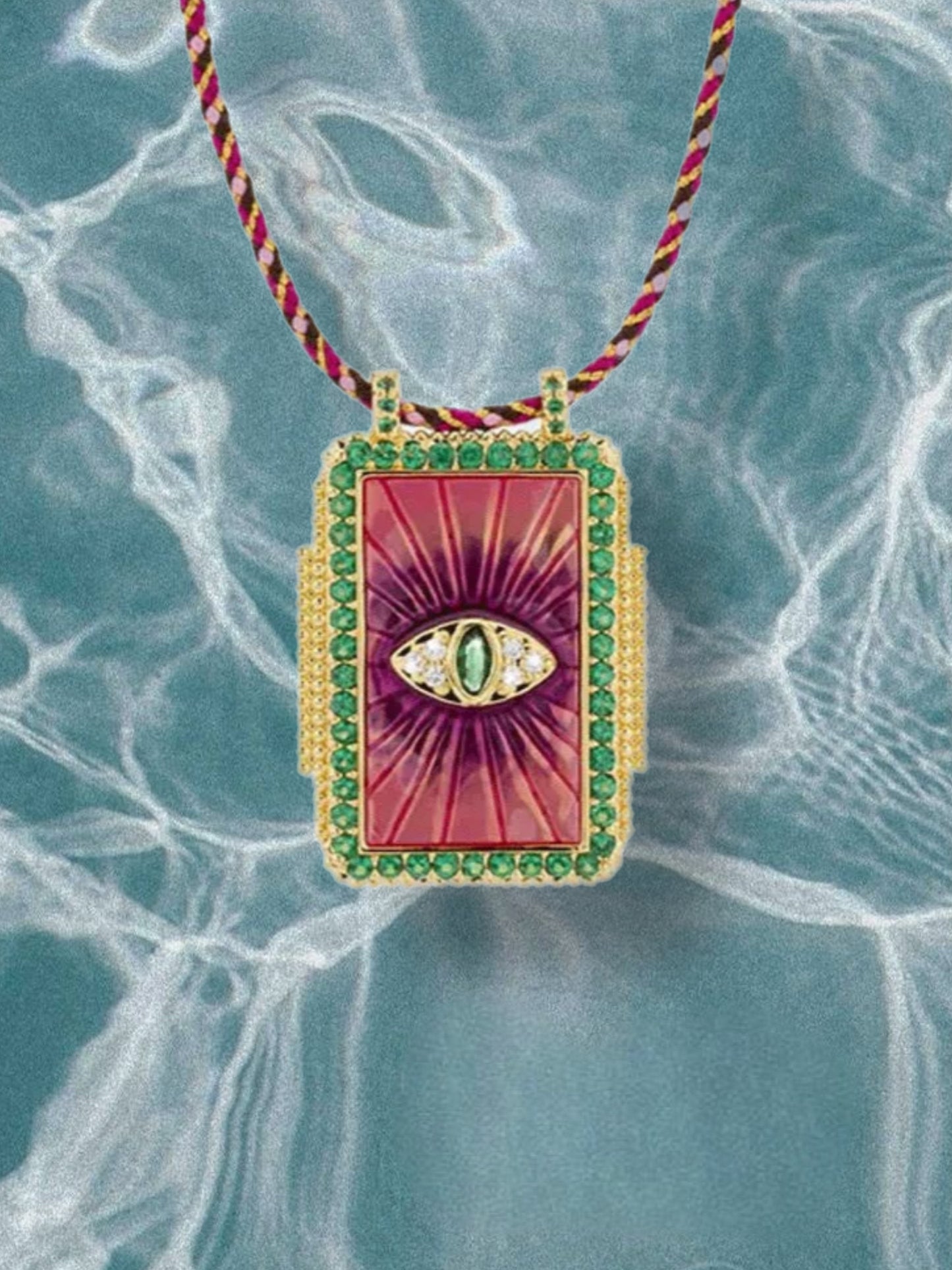 Necklace w/taro signs Eye pink