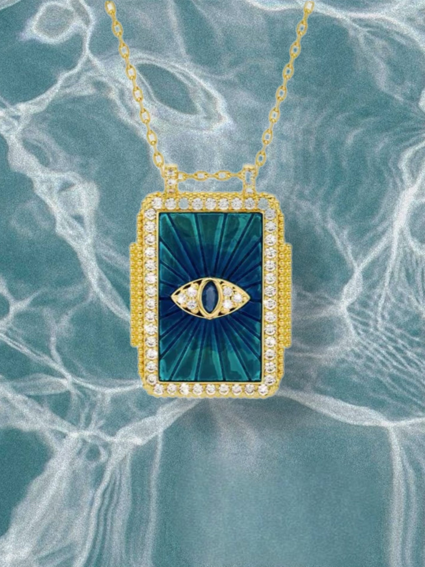 Necklace w/taro signs Eye blue