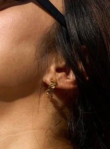 Gold earrings curves GILTY