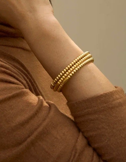 Bracelet mono gold w/round details GILTY