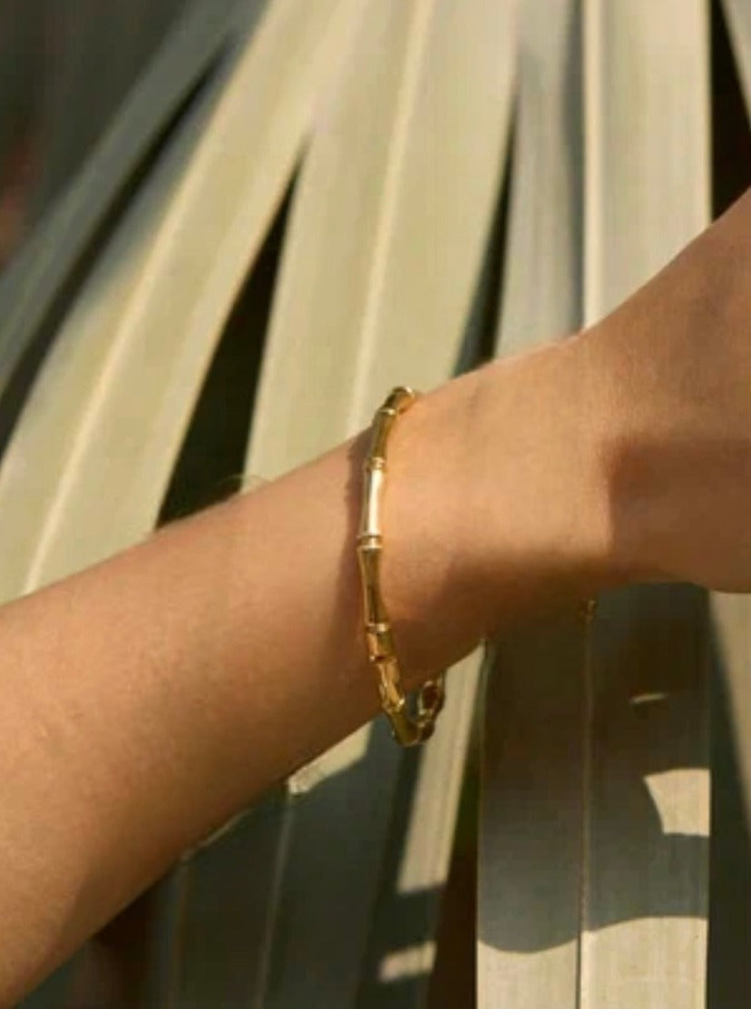 Bracelet gold bamboo GILTY