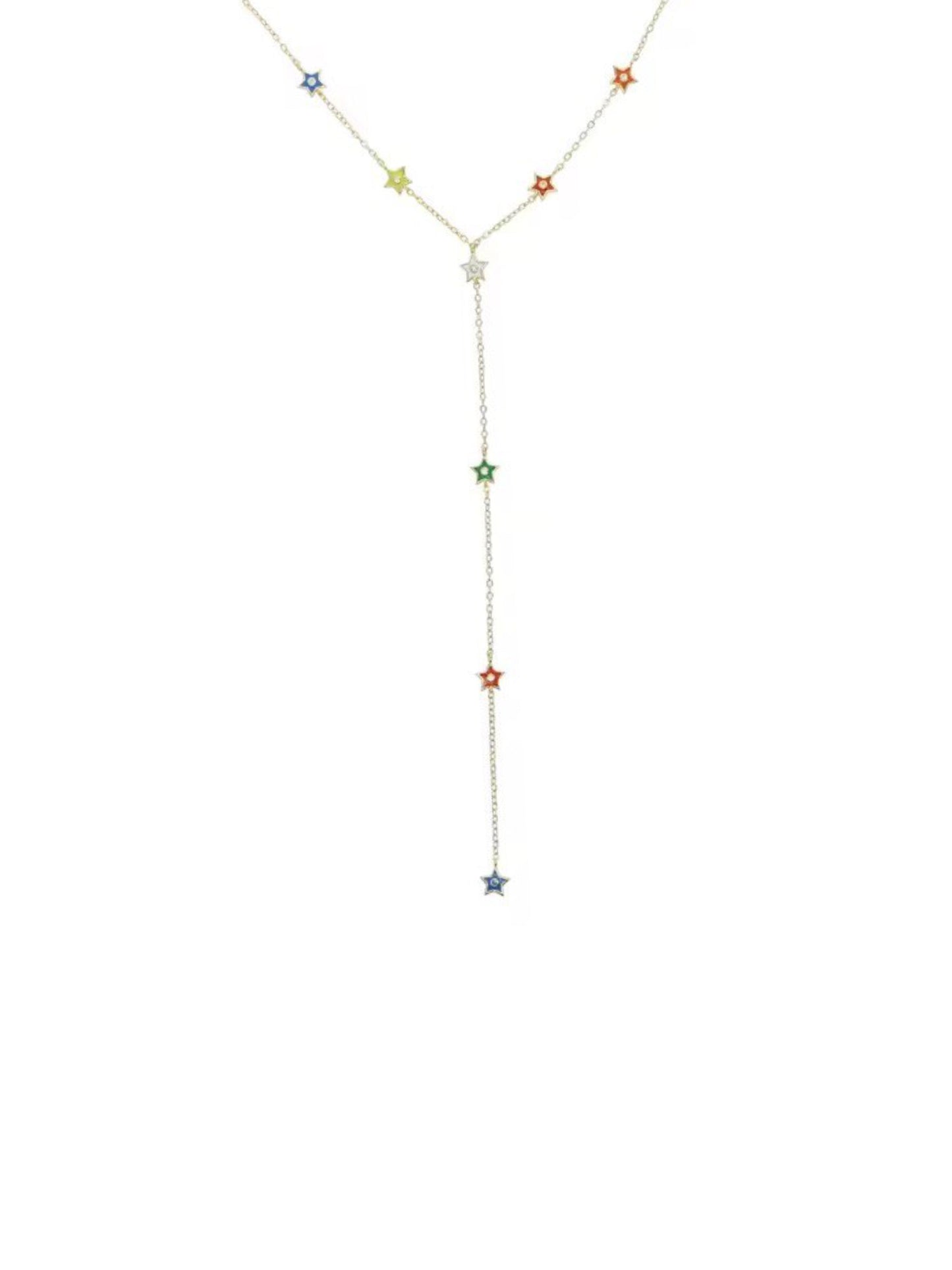 Necklace w/small colorful stars