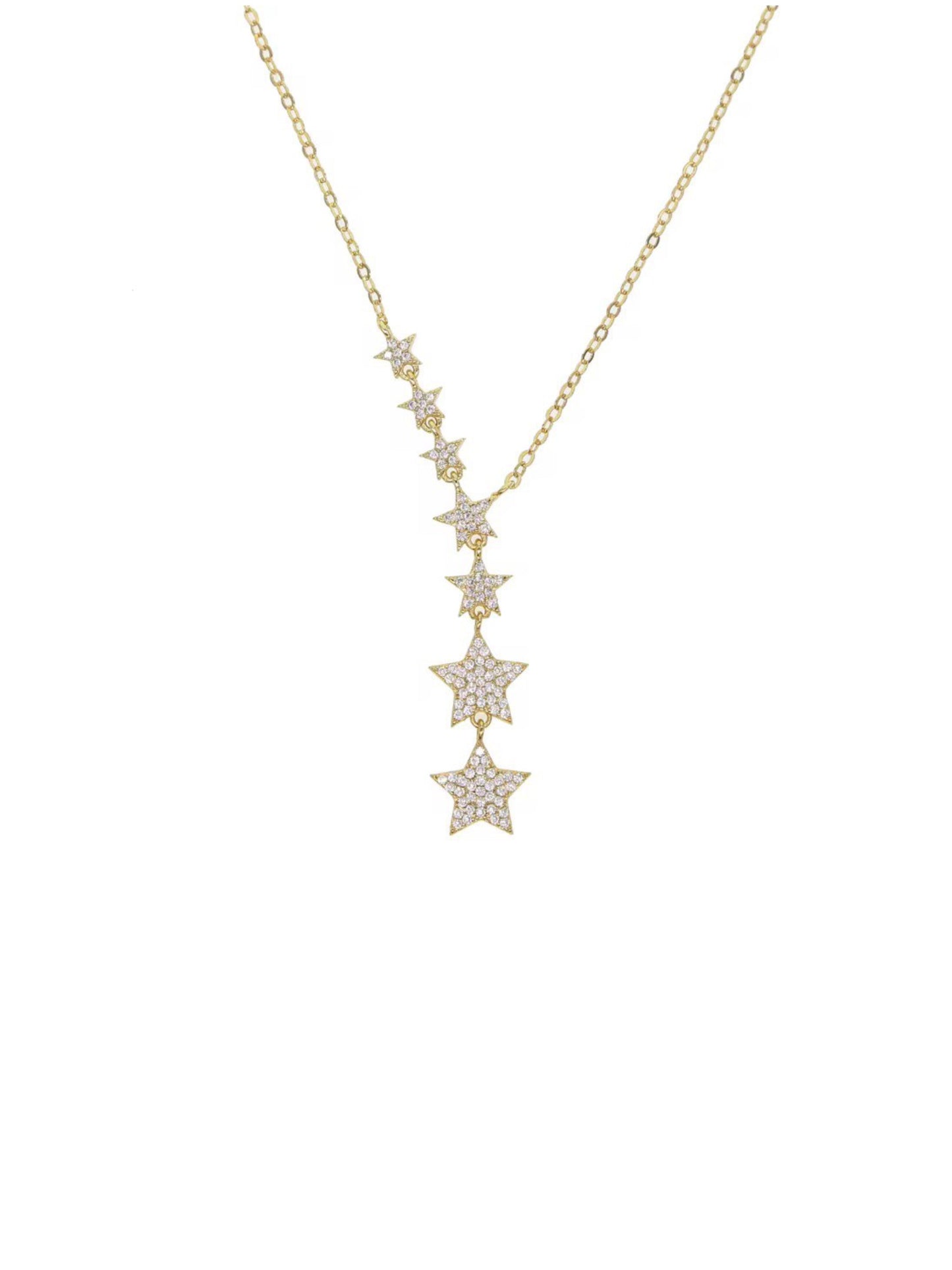 Necklace w/ whitel stars gold