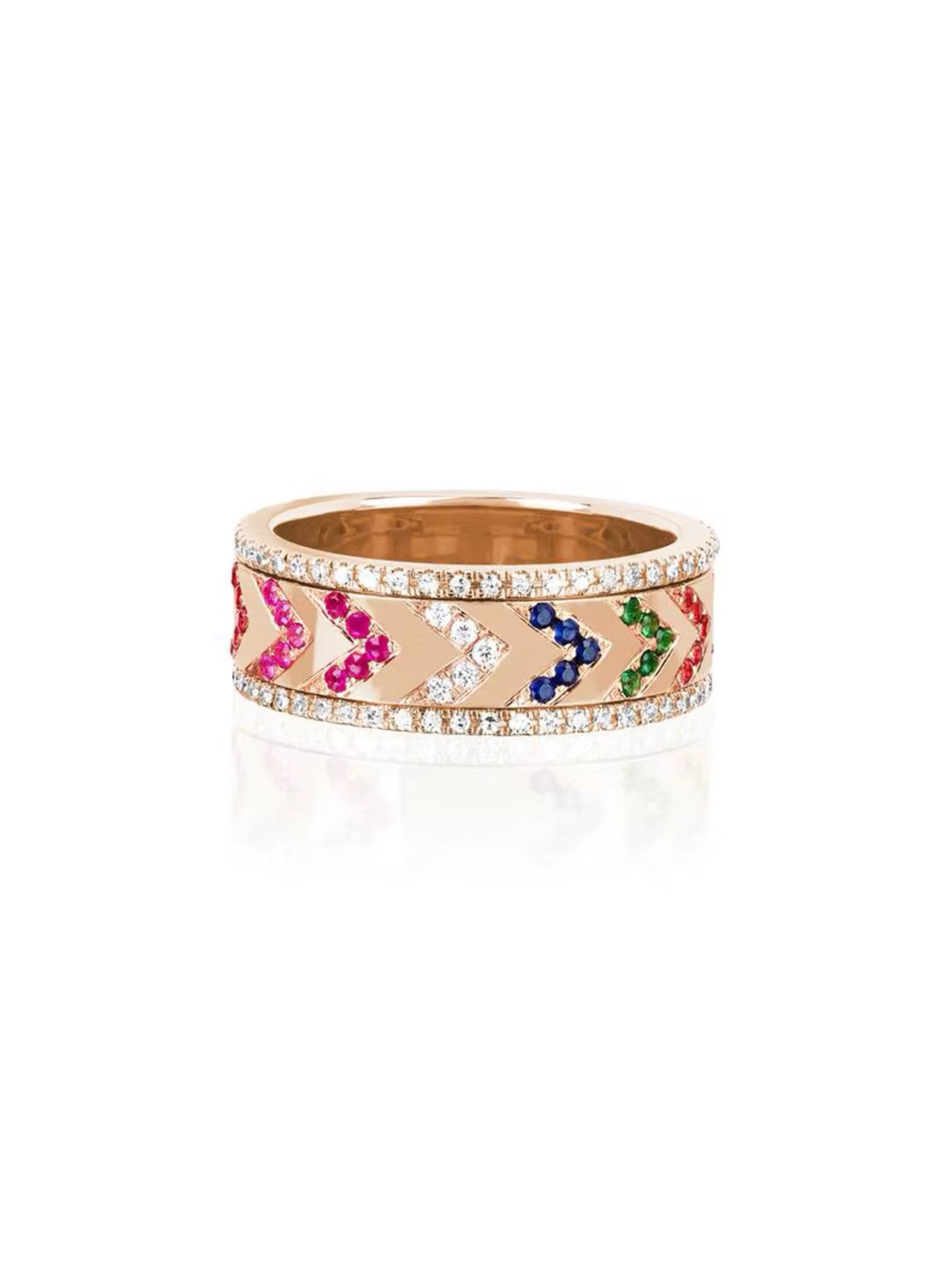 Ring w/colorful stones rose gold