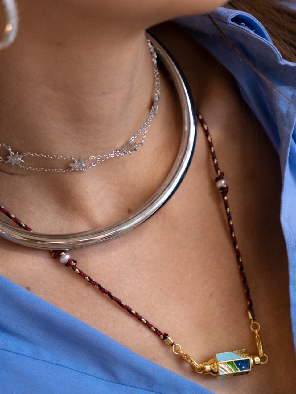 Silver star small chocker