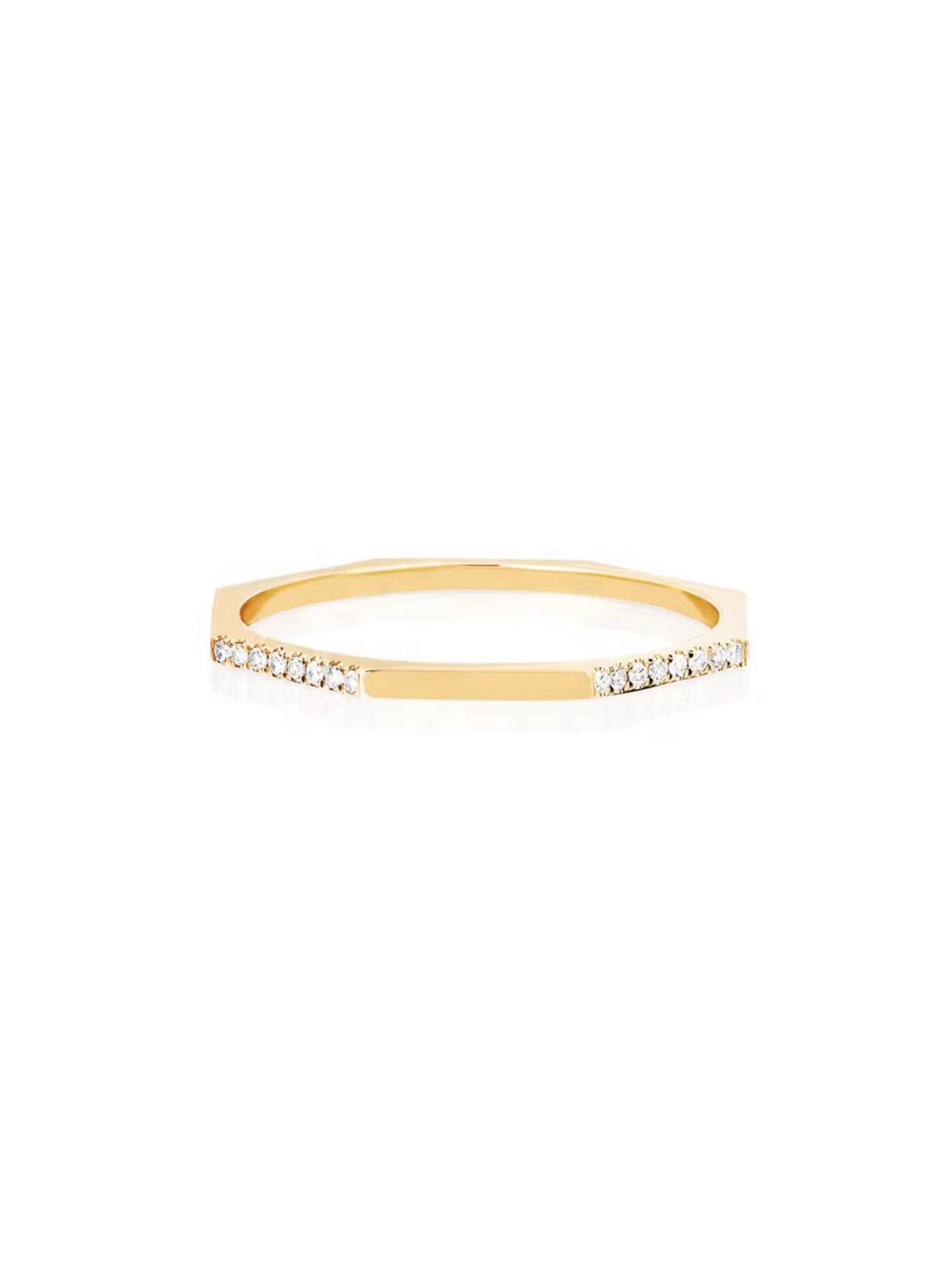 Ring thin/white stones gold