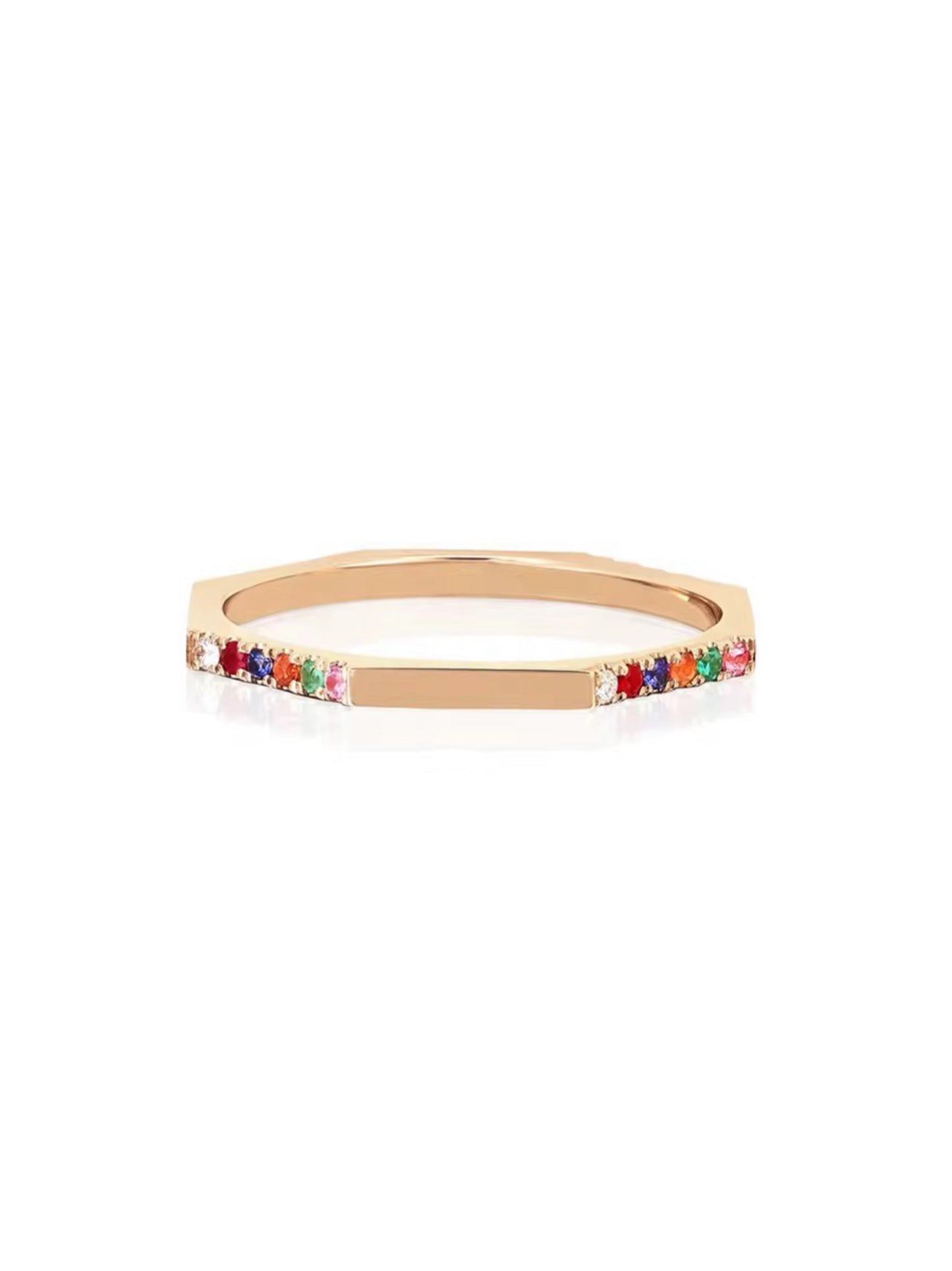 Ring thin/colorful stones gold