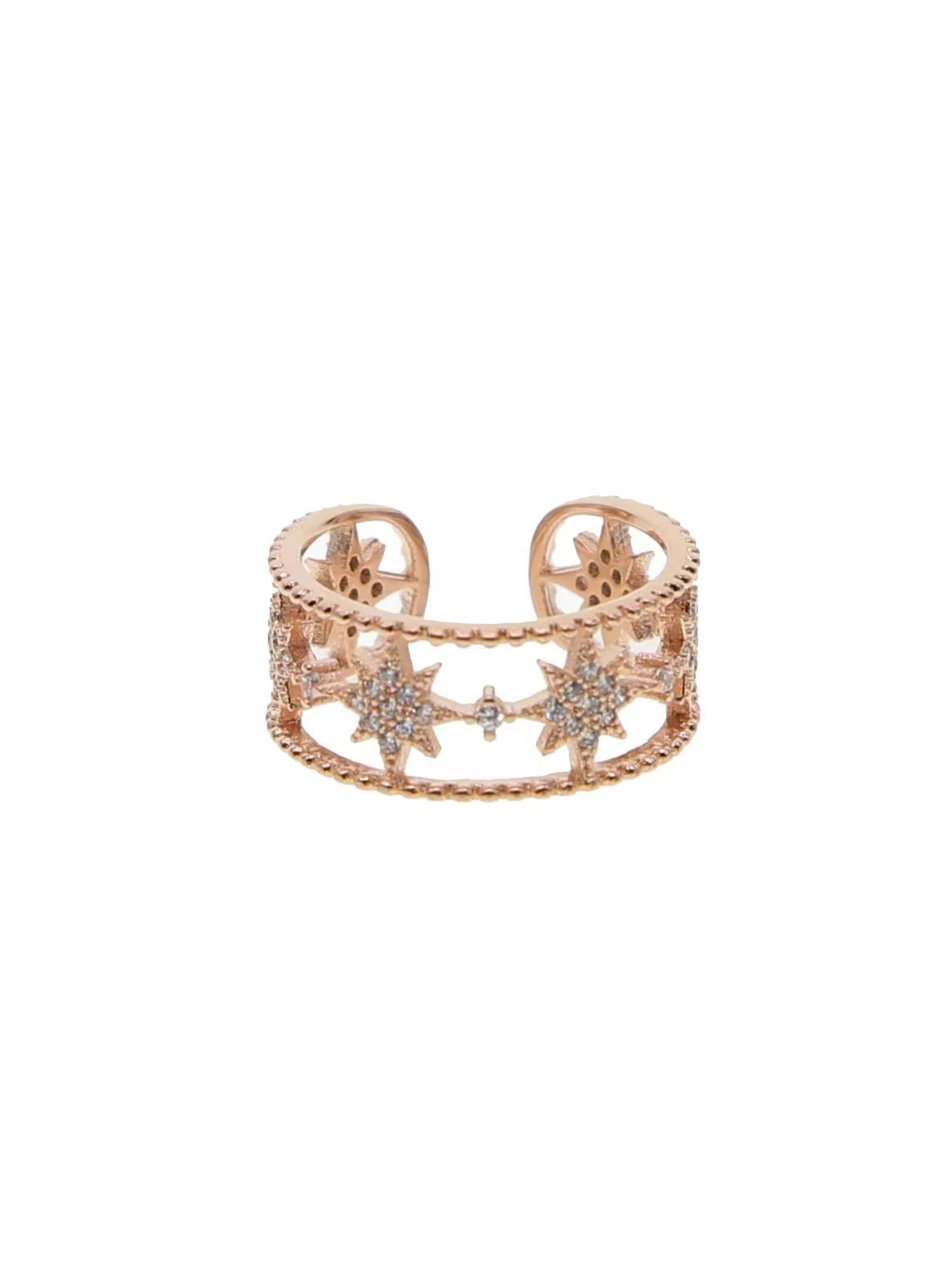 Adjustable ring w/white stars