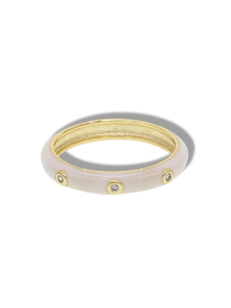 Enamel white w/stones.