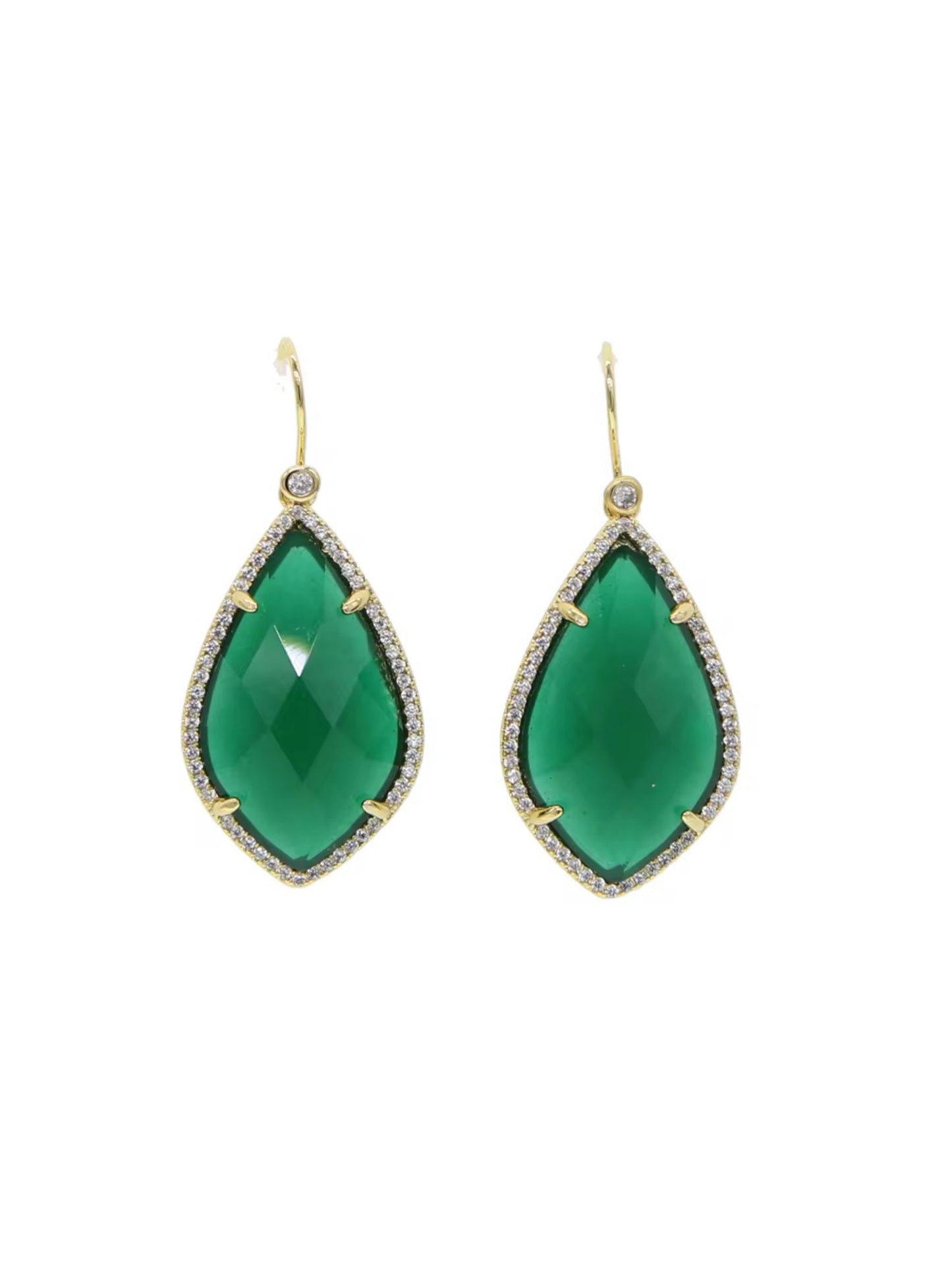 Earrings with green stones