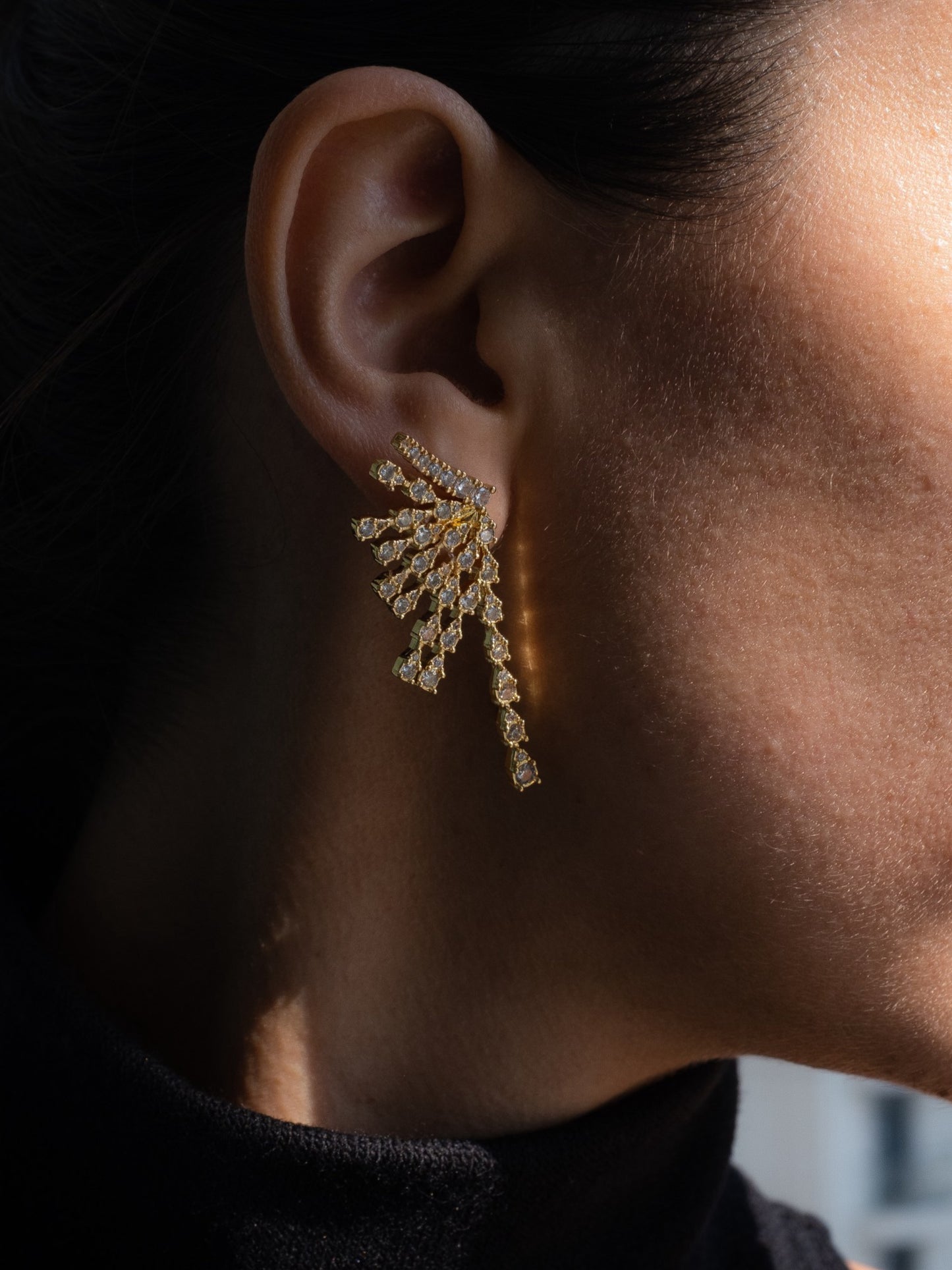 Stud earrings with stones