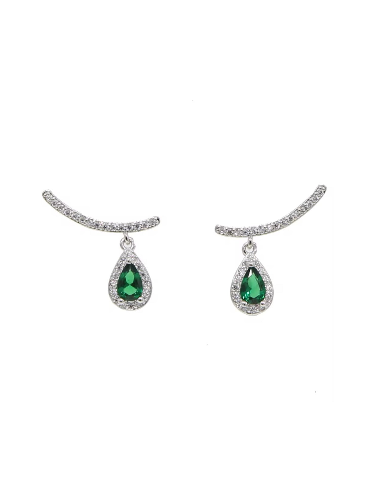 Earrings with green stones