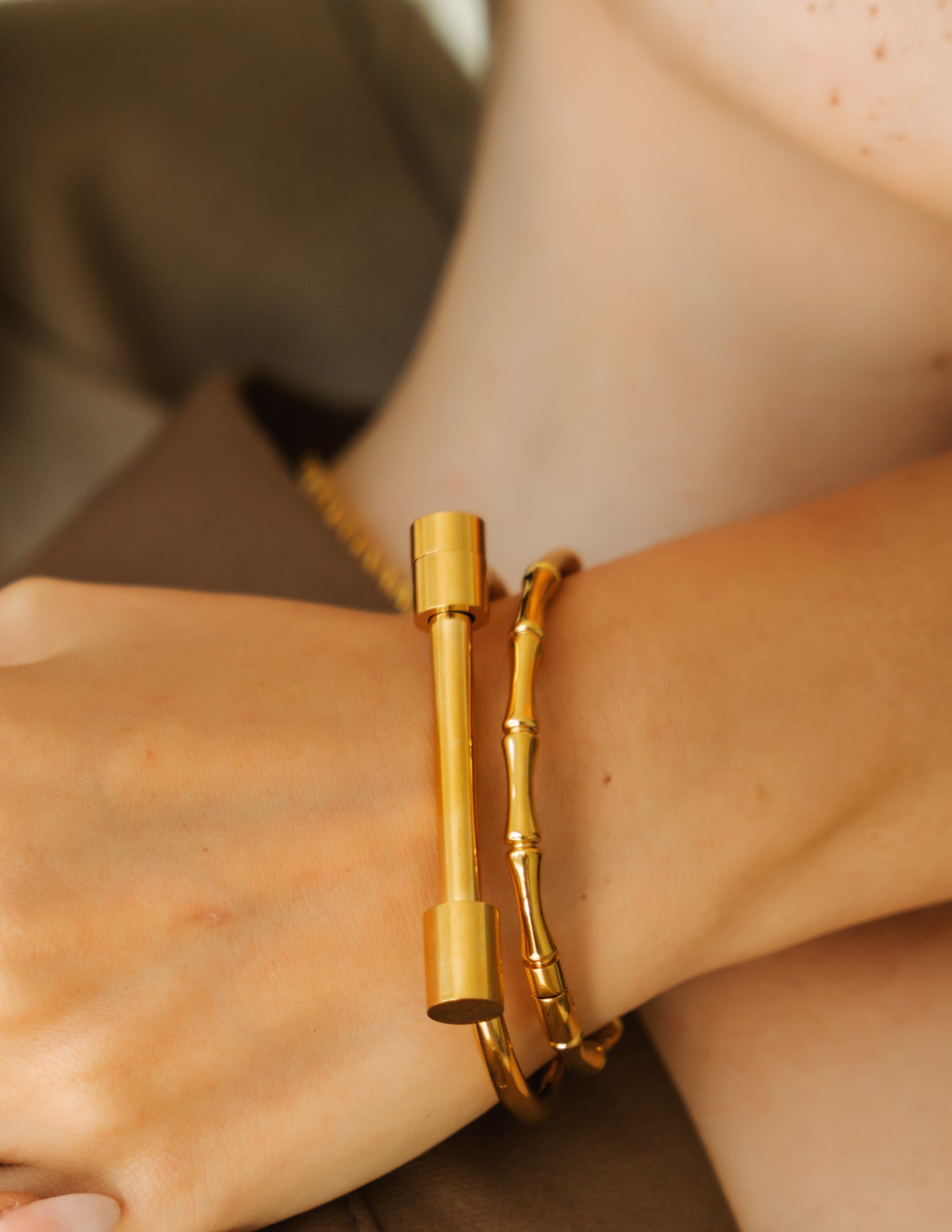 Bracelet gold bamboo GILTY