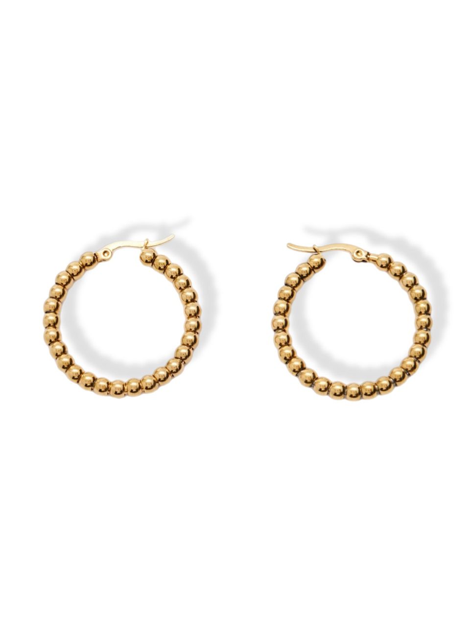 Earrings gold round w/round details GILTY
