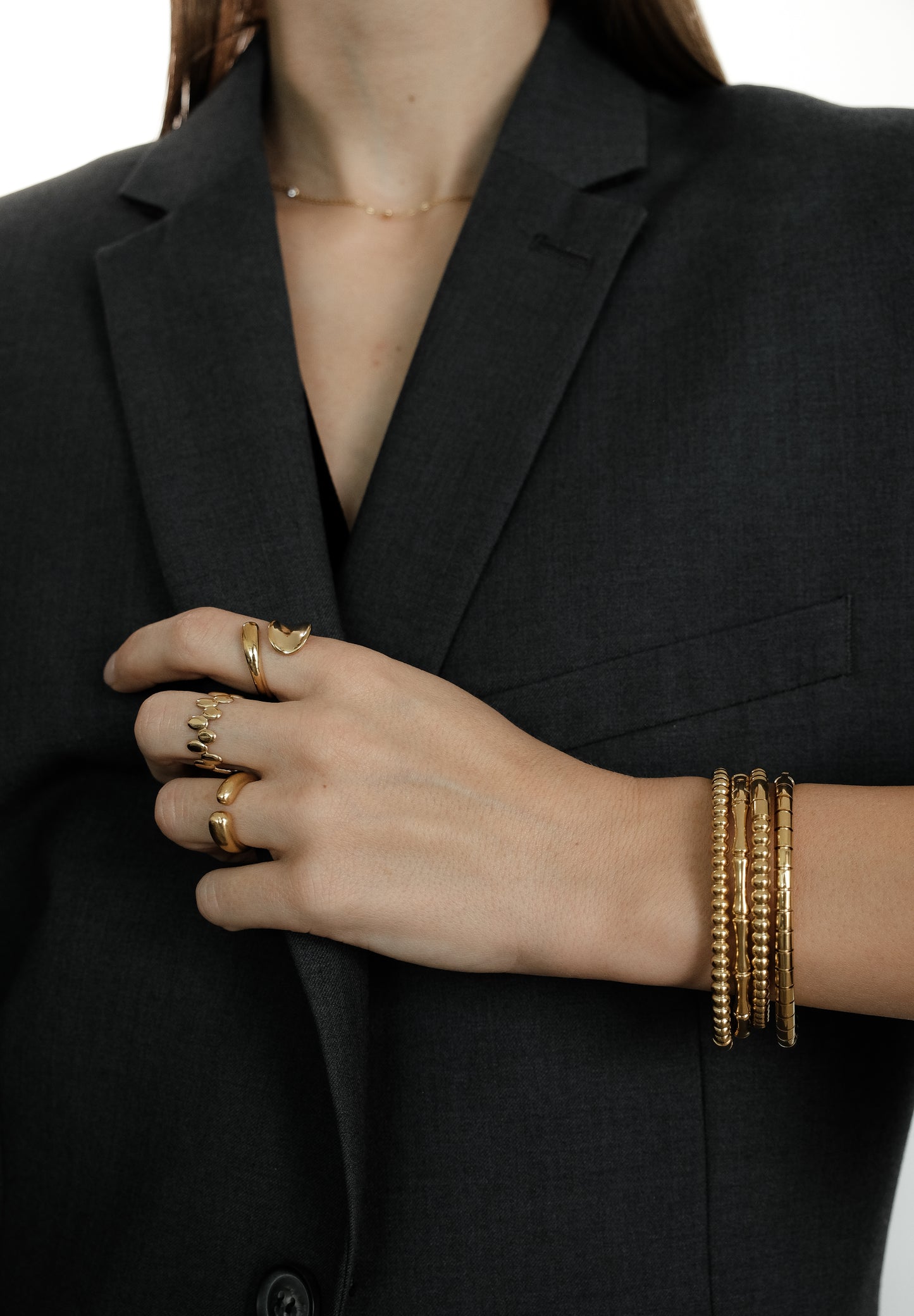 Bracelet mono gold w/square details GILTY