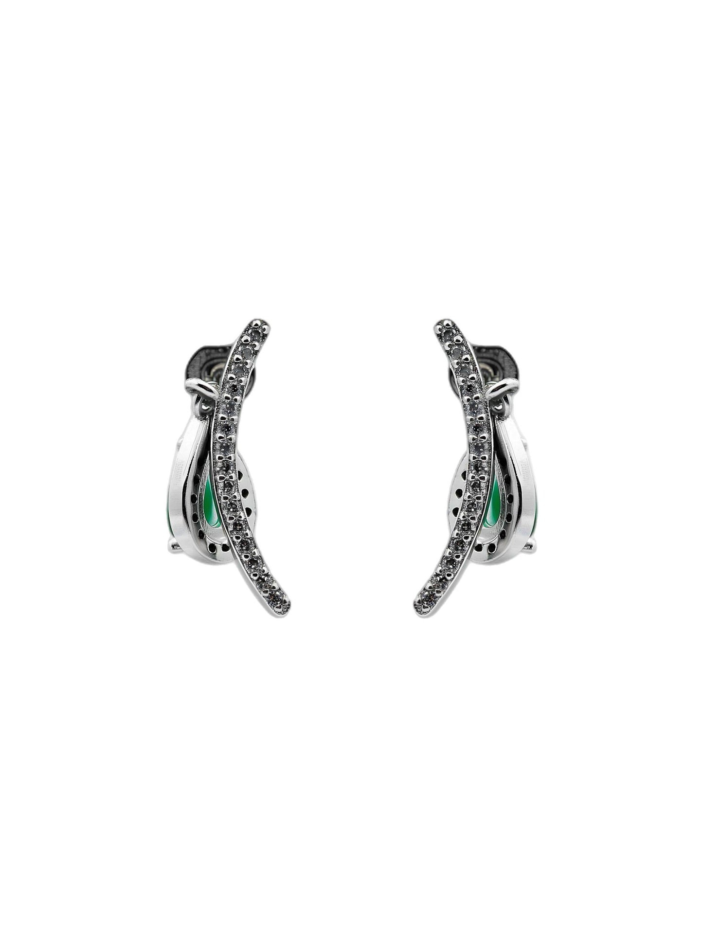 Earrings with green stones