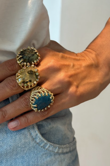 Statement ring w/yellow stone big