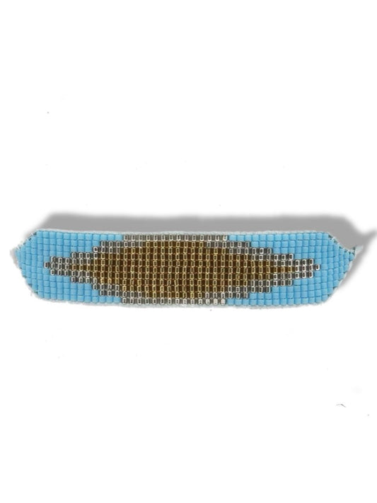 Beaded bracelets gold&blue