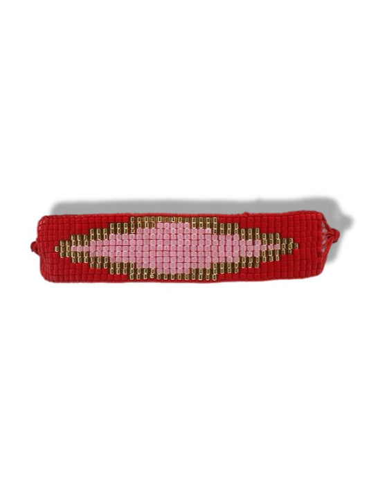 Beaded bracelets gold&red
