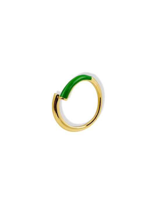 Open ring w/enamel green