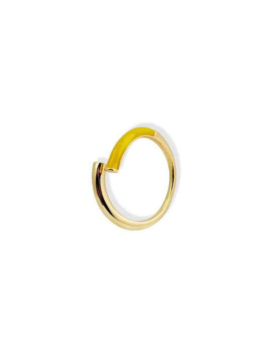 Open ring w/enamel yellow