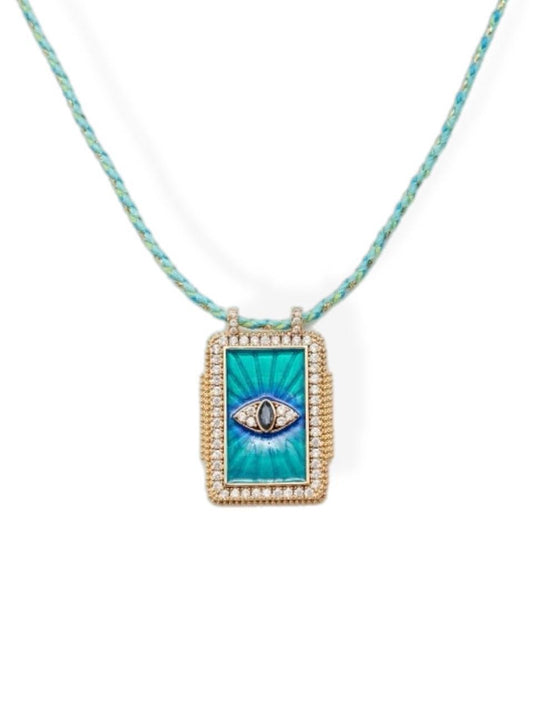 Necklace w/taro signs Eye blue