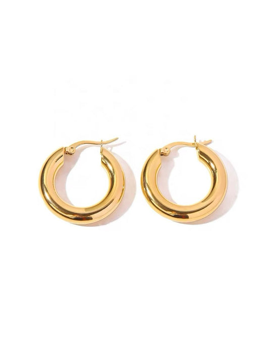 Earrings gold round