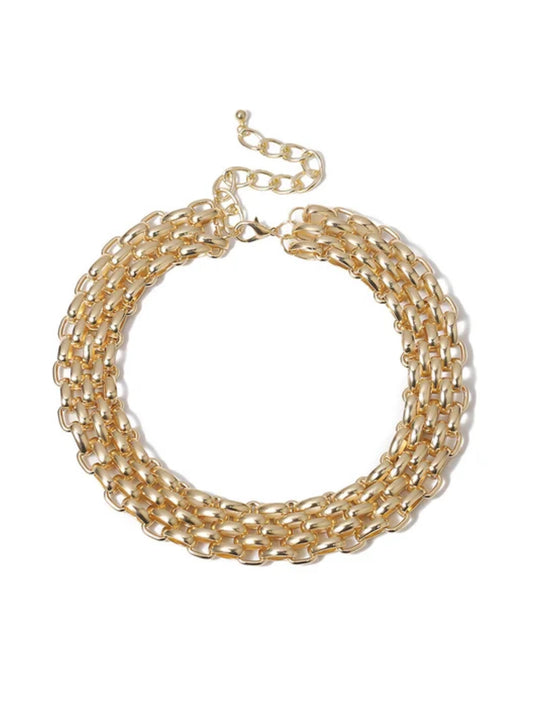 Statement gold necklace big