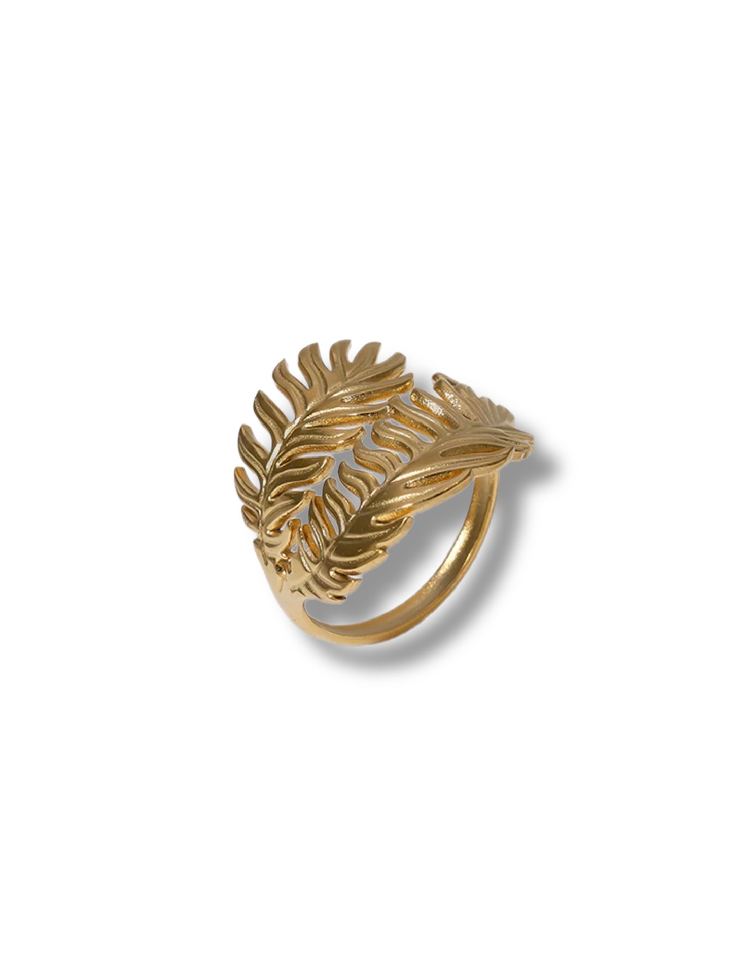 Feather gold ring