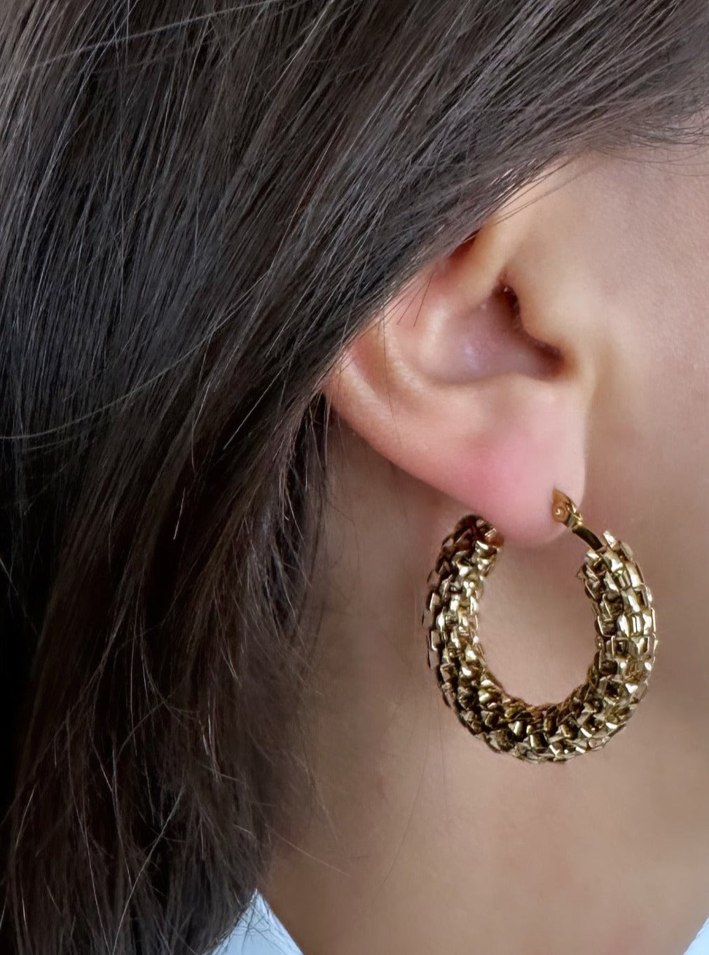 Earrings gold round bold GILTY