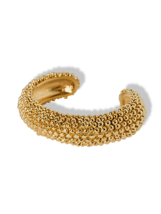 Statement adjustable bracelet w/round details gold