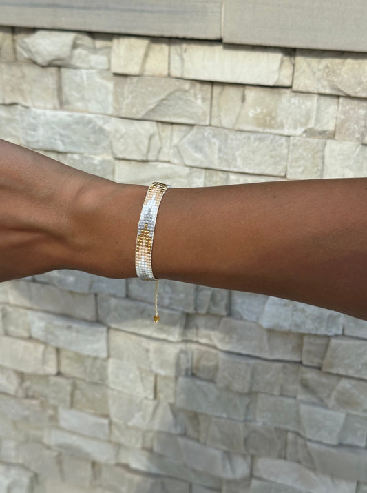 Braided bracelet small 'Beige'