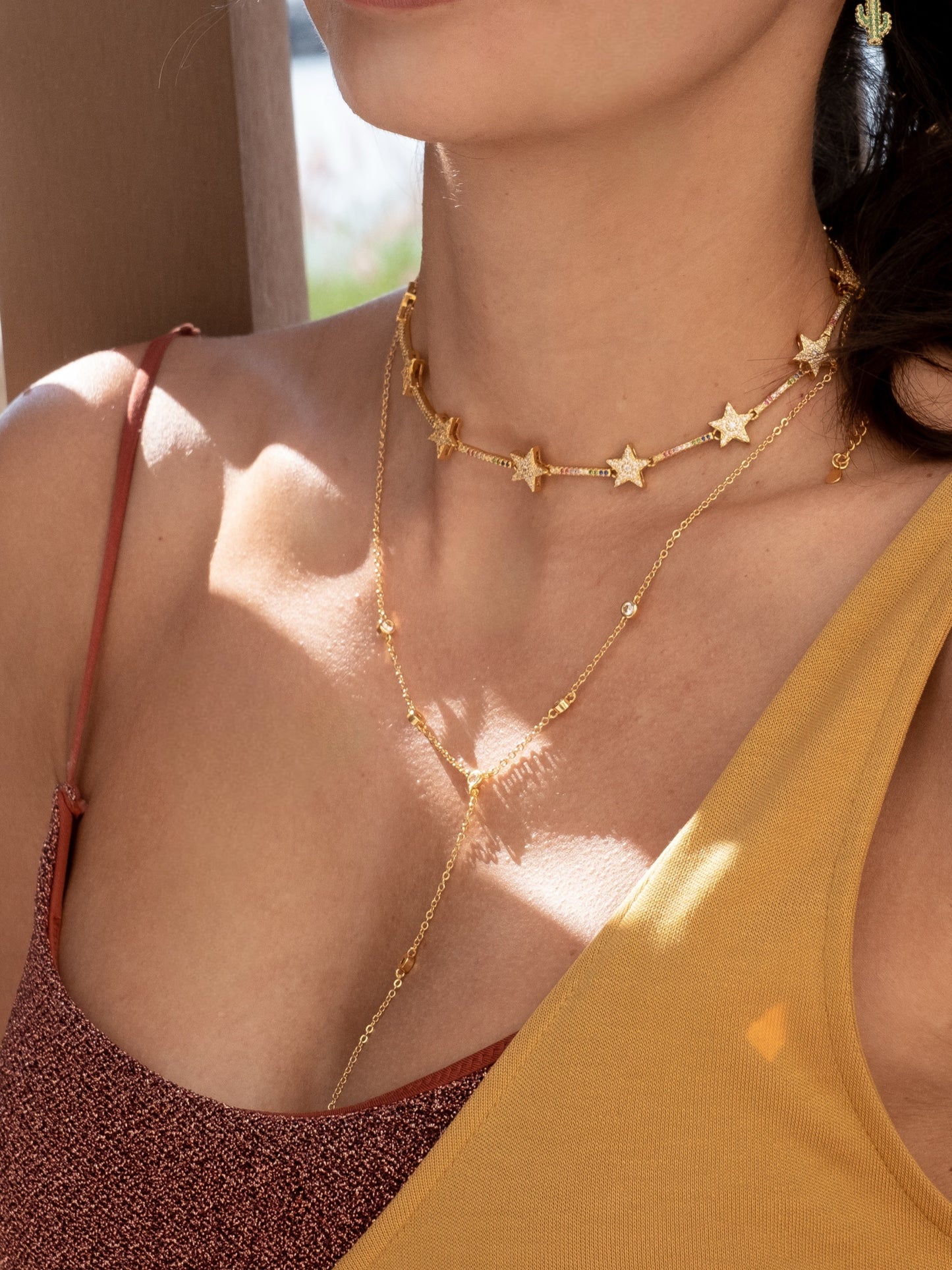 Necklace w/whitel stars