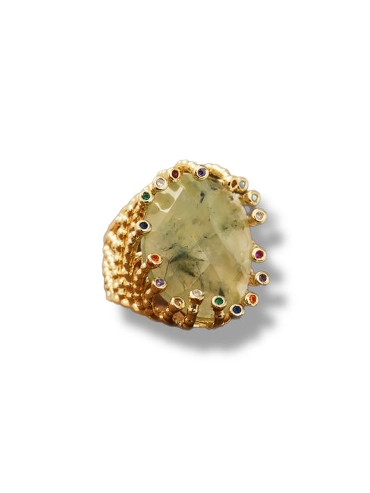 Statement ring w/yellow stone big