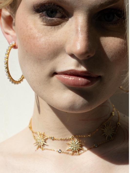 Choker w/stars gold